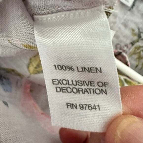 J Jill Love Linen Shirt Womens Extra Small Petite Summer Lightweight Cottagecore - Picture 8 of 10